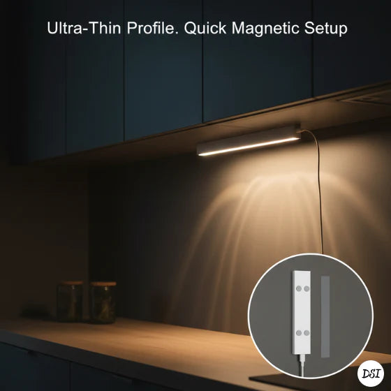 Eleanora Premium Wireless LED Closet Light with PIR Motion Sensor – Rechargeable Under Cabinet Lighting